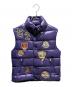 MONCLER（モンクレール）の古着「チベットスペシャルワッペン ダウンベスト/ダウン/ベスト/パッチ/ワッペン/ダメージ加工」｜パープル