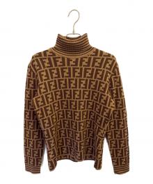 FENDI（フェンディ）の古着「ズッカタートルネックニット」｜ブラウン