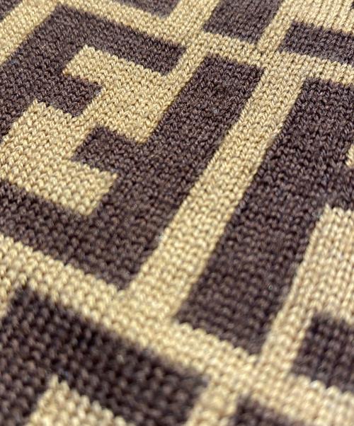FENDI（フェンディ）FENDI (フェンディ) ズッカタートルネックニット ブラウン サイズ:50の古着・服飾アイテム