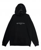 GIVENCHYジバンシィ）の古着「クラックロゴ プリント プルオーバー スウェットパーカー」｜ブラック