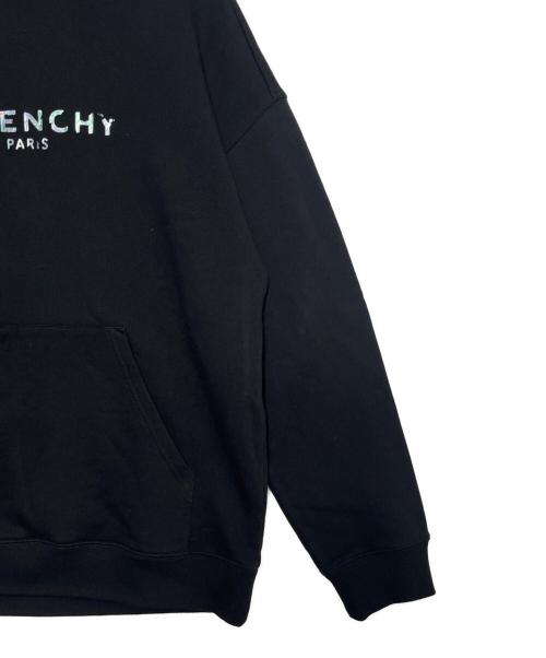 GIVENCHY（ジバンシィ）GIVENCHY (ジバンシィ) クラックロゴ プリント プルオーバー スウェットパーカー ブラック サイズ:Lの古着・服飾アイテム