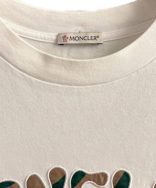 MONCLER（モンクレール）MONCLER (モンクレール) ロゴ刺しゅう入り クルーネック半袖Tシャツ ホワイト サイズ:Mの古着・服飾アイテム