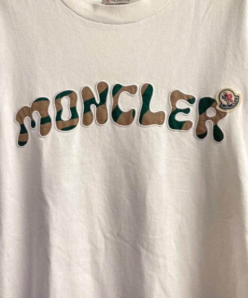 MONCLER（モンクレール）MONCLER (モンクレール) ロゴ刺しゅう入り クルーネック半袖Tシャツ ホワイト サイズ:Mの古着・服飾アイテム