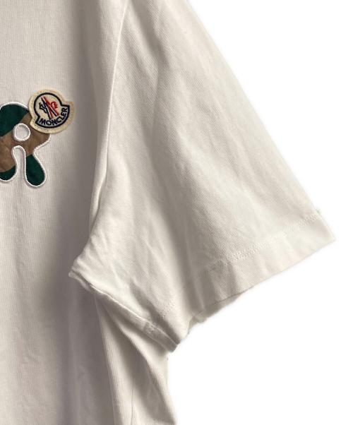 MONCLER（モンクレール）MONCLER (モンクレール) ロゴ刺しゅう入り クルーネック半袖Tシャツ ホワイト サイズ:Mの古着・服飾アイテム