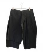 Yohji Yamamoto pour hommeヨウジヤマモト プールオム）の古着「右前垂らし布 コットンギャバ パンツ」｜ブラック