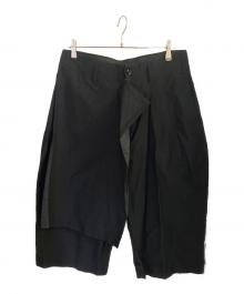 Yohji Yamamoto pour homme（ヨウジヤマモト プールオム）の古着「右前垂らし布 コットンギャバ パンツ 」｜ブラック