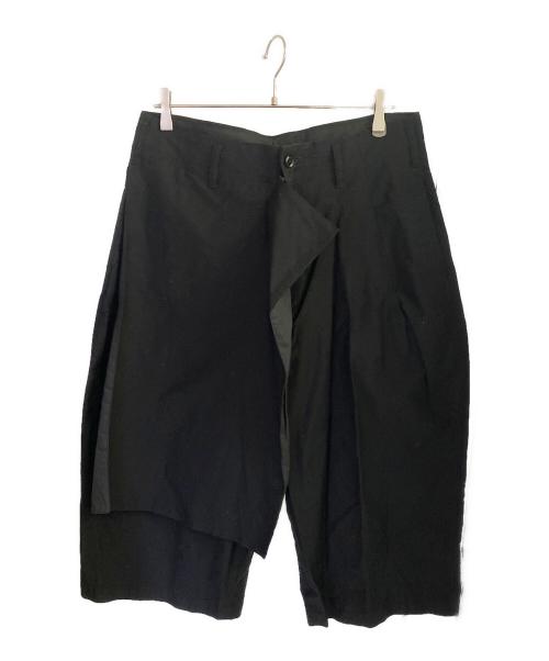 Yohji Yamamoto pour homme（ヨウジヤマモト プールオム）Yohji Yamamoto pour homme (ヨウジヤマモト プールオム) 右前垂らし布 コットンギャバ パンツ  ブラック サイズ:3の古着・服飾アイテム