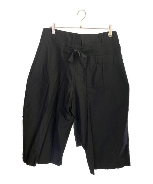 Yohji Yamamoto pour homme（ヨウジヤマモト プールオム）Yohji Yamamoto pour homme (ヨウジヤマモト プールオム) 右前垂らし布 コットンギャバ パンツ  ブラック サイズ:3の古着・服飾アイテム