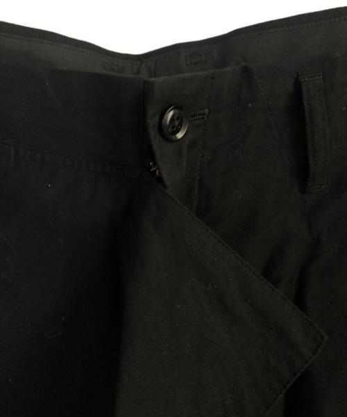 Yohji Yamamoto pour homme（ヨウジヤマモト プールオム）Yohji Yamamoto pour homme (ヨウジヤマモト プールオム) 右前垂らし布 コットンギャバ パンツ  ブラック サイズ:3の古着・服飾アイテム