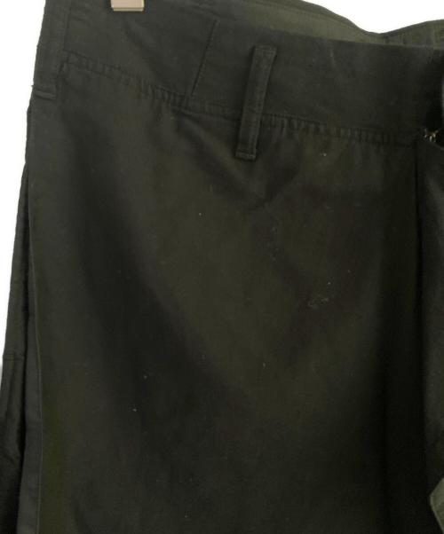Yohji Yamamoto pour homme（ヨウジヤマモト プールオム）Yohji Yamamoto pour homme (ヨウジヤマモト プールオム) 右前垂らし布 コットンギャバ パンツ  ブラック サイズ:3の古着・服飾アイテム