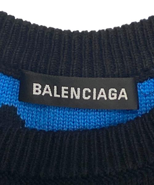 BALENCIAGA（バレンシアガ）BALENCIAGA (バレンシアガ) オールオーバー ロゴ クルーネック ニット ブラック サイズ:XSの古着・服飾アイテム