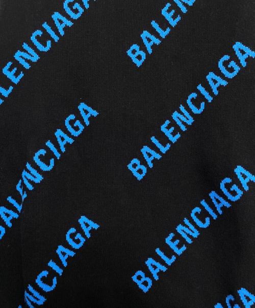 BALENCIAGA（バレンシアガ）BALENCIAGA (バレンシアガ) オールオーバー ロゴ クルーネック ニット ブラック サイズ:XSの古着・服飾アイテム