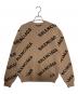 BALENCIAGA（バレンシアガ）の古着「オールオーバーロゴジャガード クルーネックニットセーター」｜ベージュ