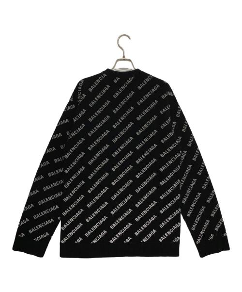 BALENCIAGA（バレンシアガ）BALENCIAGA (バレンシアガ) All Over Logo Crewneck Knit Sweater ブラック サイズ:XSの古着・服飾アイテム