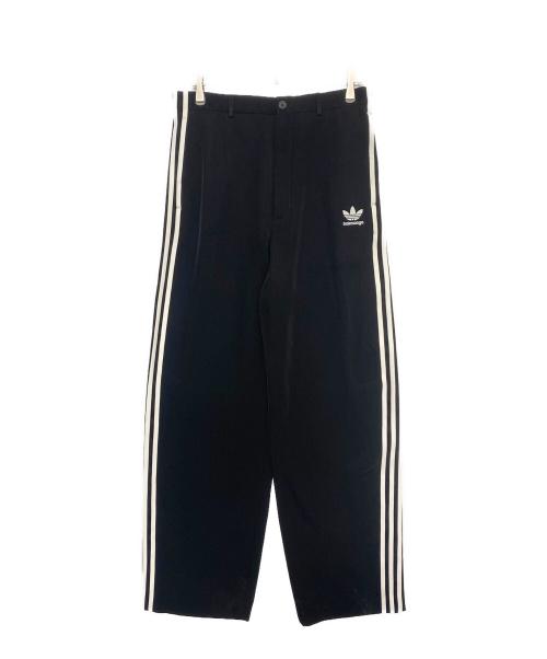 BALENCIAGA（バレンシアガ）BALENCIAGA (バレンシアガ) adidas (アディダス) Side-striped wide-leg slacks/long pants ブラック サイズ:46の古着・服飾アイテム