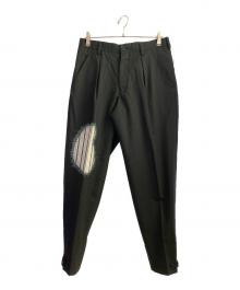 Yohji Yamamoto pour homme（ヨウジヤマモト プールオム）の古着「リペアストライプパンツ」｜ネイビー