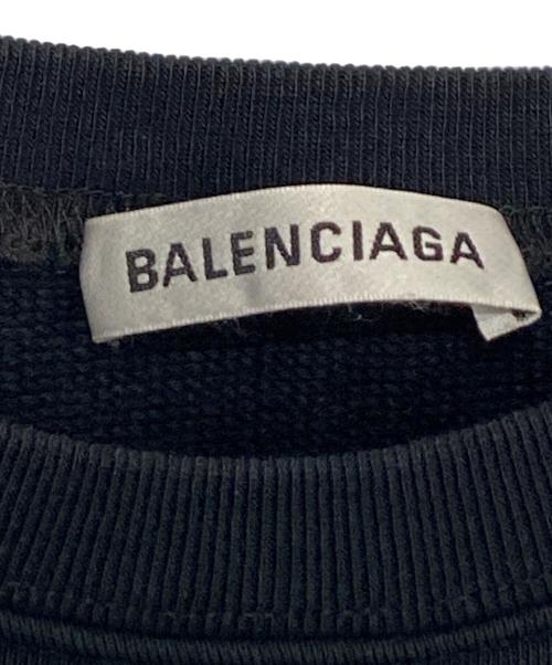BALENCIAGA（バレンシアガ）BALENCIAGA (バレンシアガ) BB Logo Crew Neck Pullover Sweatshirt ブラック サイズ:XSの古着・服飾アイテム