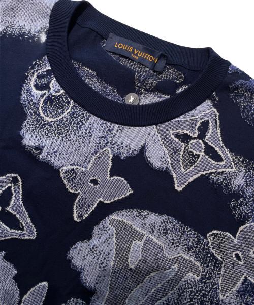 LOUIS VUITTON（ルイ ヴィトン）LOUIS VUITTON (ルイ ヴィトン) Monogram Watercolor Knit Sweater モノグラムウォーターカラーニット/RM211V ZLW HLN01W/21SS ネイビー サイズ:XLの古着・服飾アイテム