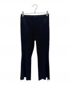 PLEATS PLEASEプリーツプリーズ）の古着「FLUFFY BASICS PANTS/フレアプリーツパンツ」｜ネイビー