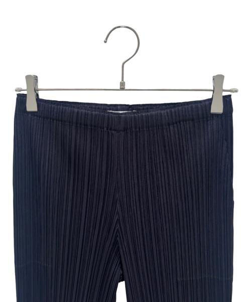 PLEATS PLEASE（プリーツプリーズ）PLEATS PLEASE (プリーツプリーズ) FLUFFY BASICS PANTS/フレアプリーツパンツ ネイビー サイズ:4の古着・服飾アイテム