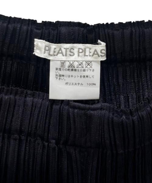 PLEATS PLEASE（プリーツプリーズ）PLEATS PLEASE (プリーツプリーズ) FLUFFY BASICS PANTS/フレアプリーツパンツ ネイビー サイズ:4の古着・服飾アイテム