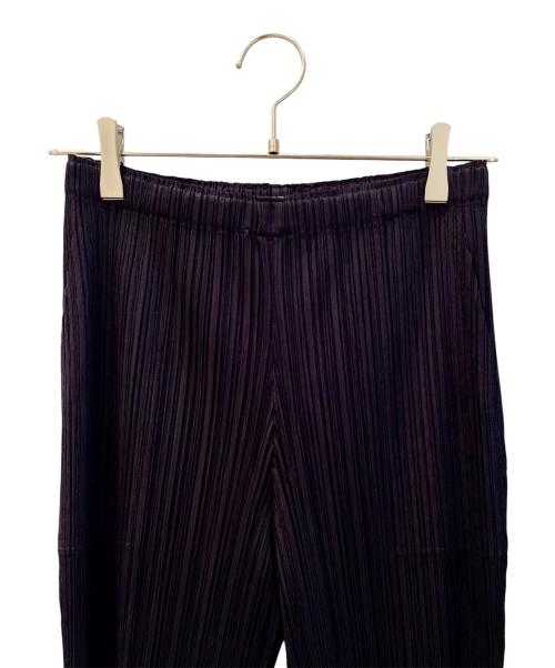 PLEATS PLEASE（プリーツプリーズ）PLEATS PLEASE (プリーツプリーズ) FLUFFY BASICS PANTS/フレアプリーツパンツ ネイビー サイズ:4の古着・服飾アイテム