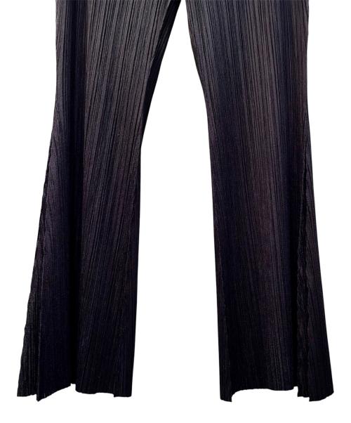PLEATS PLEASE（プリーツプリーズ）PLEATS PLEASE (プリーツプリーズ) FLUFFY BASICS PANTS/フレアプリーツパンツ ネイビー サイズ:4の古着・服飾アイテム