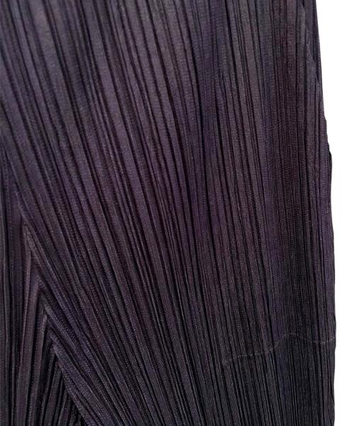 PLEATS PLEASE（プリーツプリーズ）PLEATS PLEASE (プリーツプリーズ) FLUFFY BASICS PANTS/フレアプリーツパンツ ネイビー サイズ:4の古着・服飾アイテム