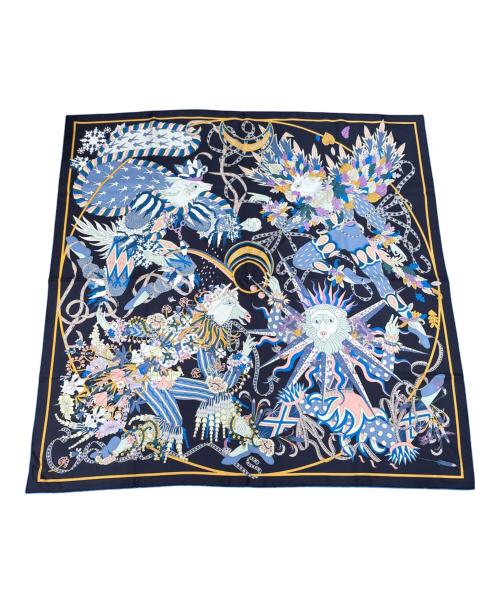 HERMES（エルメス）HERMES (エルメス) シルクスカーフ/カレ90/Le Sacre des Saisons/四季の祭典 ネイビー サイズ:90の古着・服飾アイテム
