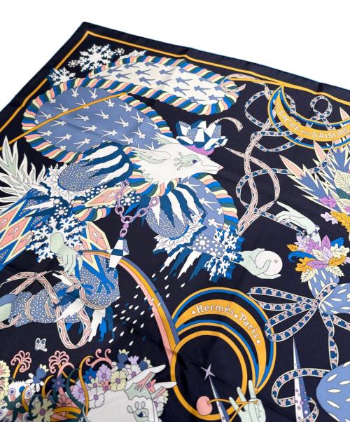 HERMES（エルメス）HERMES (エルメス) シルクスカーフ/カレ90/Le Sacre des Saisons/四季の祭典 ネイビー サイズ:90の古着・服飾アイテム