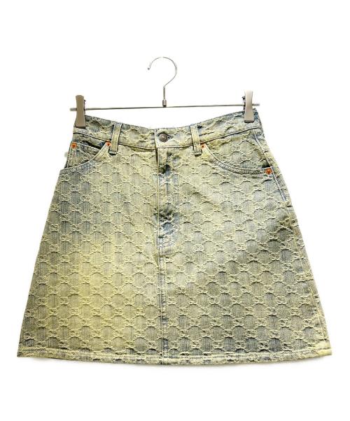 GUCCI（グッチ）GUCCI (グッチ) GGデニムスカート/678789 XDB0K スカイブルー サイズ:36の古着・服飾アイテム