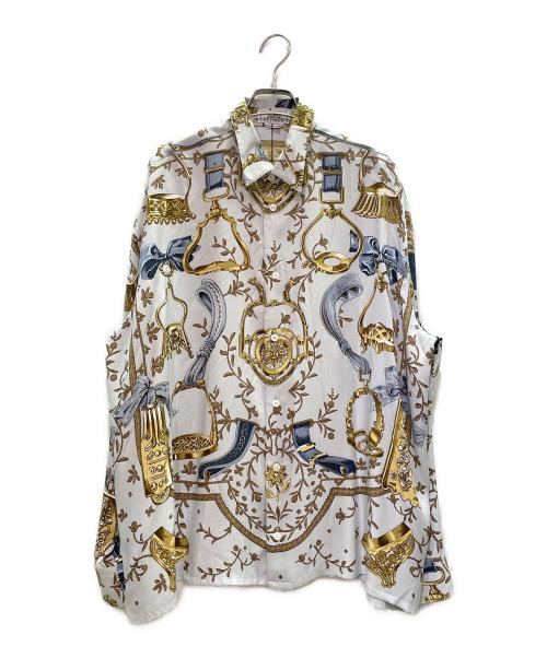 HERMES（エルメス）HERMES (エルメス) 総柄シルクシャツ スカイブルー サイズ:41の古着・服飾アイテム