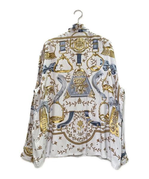 HERMES（エルメス）HERMES (エルメス) 総柄シルクシャツ スカイブルー サイズ:41の古着・服飾アイテム
