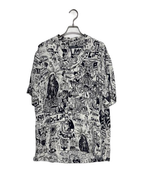 DOLCE & GABBANA（ドルチェ＆ガッバーナ）DOLCE & GABBANA (ドルチェ＆ガッバーナ) オープンカラーシャツ ホワイト サイズ:39の古着・服飾アイテム