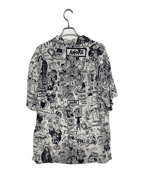 DOLCE & GABBANA（ドルチェ＆ガッバーナ）DOLCE & GABBANA (ドルチェ＆ガッバーナ) オープンカラーシャツ ホワイト サイズ:39の古着・服飾アイテム