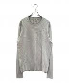 HERMESエルメス）の古着「Crewneck Cotton Knit Sweater クルーネック コットンニット」｜ライトグレー