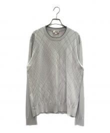 HERMES（エルメス）の古着「Crewneck Cotton Knit Sweater クルーネック コットンニット」｜ライトグレー