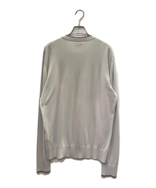 HERMES（エルメス）HERMES (エルメス) Crewneck Cotton Knit Sweater クルーネック コットンニット ライトグレー サイズ:Mの古着・服飾アイテム