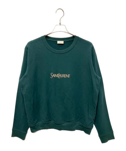 Saint Laurent Paris（サンローランパリ）Saint Laurent Paris (サンローランパリ) ロゴスウェット グリーン サイズ:XLの古着・服飾アイテム