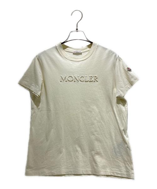 MONCLER（モンクレール）MONCLER (モンクレール) Logo Embroidered Short Sleeve T-Shirt/ロゴ刺繍半袖Tシャツ/K10938C00008 アイボリー サイズ:Sの古着・服飾アイテム