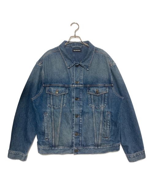 BALENCIAGA（バレンシアガ）BALENCIAGA (バレンシアガ) バックロゴデニムジャケット ブルー サイズ:48の古着・服飾アイテム