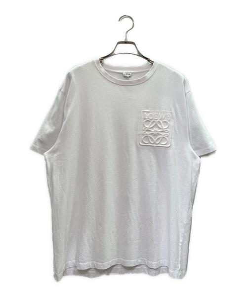 LOEWE（ロエベ）LOEWE (ロエベ) エンボスアナグラム ロゴ Tシャツ ホワイト サイズ:XLの古着・服飾アイテム