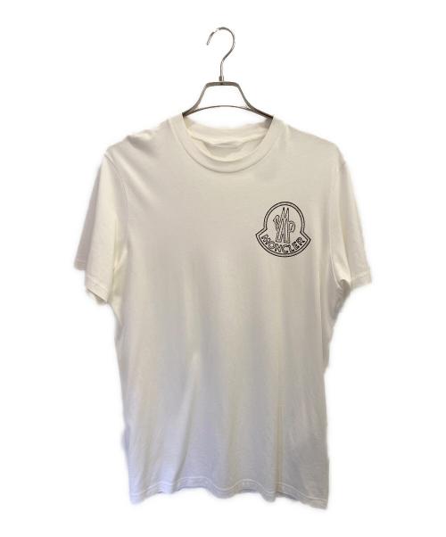 MONCLER（モンクレール）MONCLER (モンクレール) プリントロゴ コットン半袖Tシャツ ホワイト サイズ:Mの古着・服飾アイテム