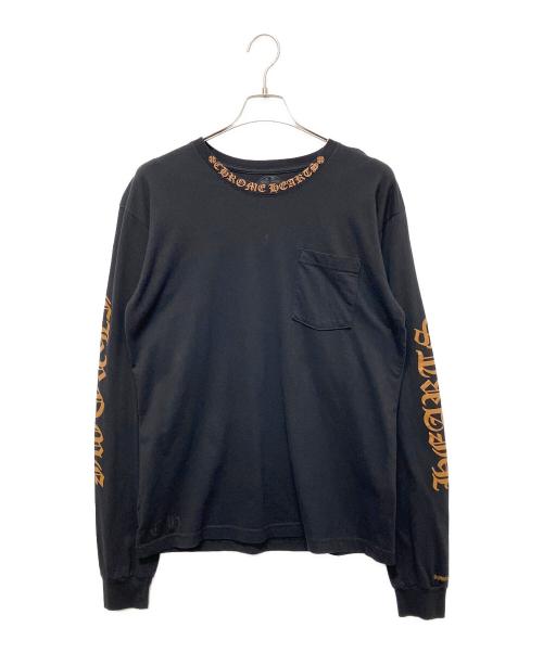 CHROME HEARTS（クロムハーツ）CHROME HEARTS (クロムハーツ) ネックスリーブロゴポケットカットソー ブラック サイズ:Lの古着・服飾アイテム