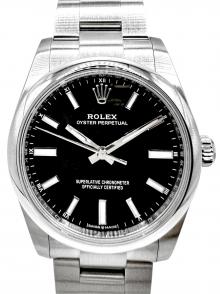 ROLEX（ロレックス）の古着「Oyster Perpetual 34 オイスターパーペチュアル 34mm Ref.14203 ブライトブラック文字盤 」｜ブライトブラック文字盤
