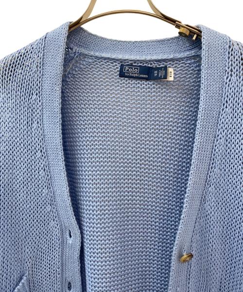 POLO RALPH LAUREN（ポロ・ラルフローレン）POLO RALPH LAUREN (ポロ・ラルフローレン) ローゲージカーディガン スカイブルー サイズ:XSの古着・服飾アイテム