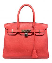HERMES（エルメス）の古着「バーキン30/シルバー金具/トリヨンクレマンス/ルージュピヴォワンヌ/Ⅽ刻印/2018年」｜ルージュピヴォワンヌ