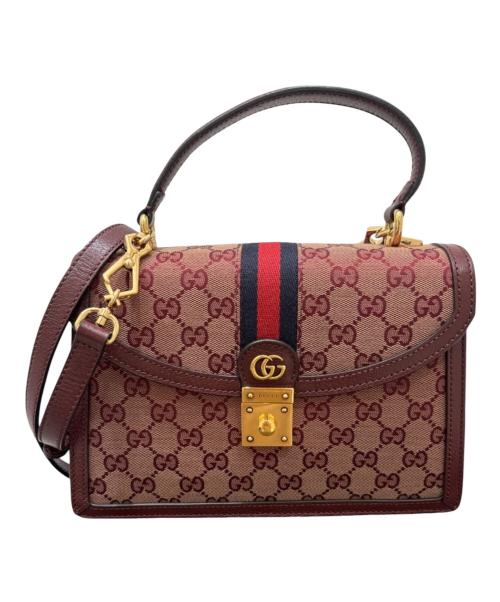 GUCCI（グッチ）GUCCI (グッチ) 〔オフィディア〕ミディアム トップハンドルバッグ レッド サイズ:ミディアム/Mの古着・服飾アイテム