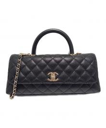 CHANEL（シャネル）の古着「マキシハンドルトップフラップバッグ/2WAYショルダーバッグ」｜ブラック
