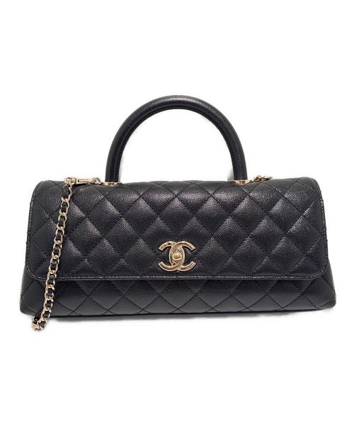 CHANEL（シャネル）CHANEL (シャネル) マキシハンドルトップフラップバッグ/2WAYショルダーバッグ ブラックの古着・服飾アイテム